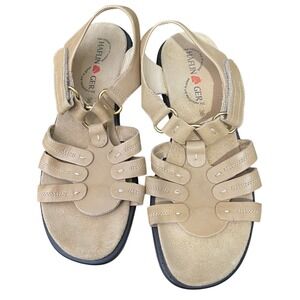 Haflinger Tan Leather Strappy Comfort Walking Sandals Womens 38 US‎ 7-7.5